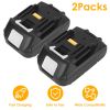 2Packs 18V Li-ion Power Tool Battery Replacement Fit for Makita 194205-3 194309-1 BL1830 BL1815 LXT400