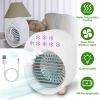 4 In 1 Portable Mini Desktop Air Conditioner Fan Water Mist Cooling Fan USB Rechargeable Humidifier Fan Evaporative Air Cooler 3 Wind Modes Colorful L