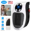 500W Portable Heater Fan Wall Outlet Space Heater Plug-in Heater Adjustable Temperature Auto Shut off w/ Remote Control