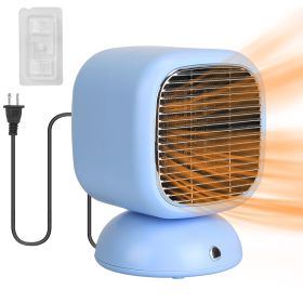 600W Electric Oscillating Space Heater Portable Mini Desktop Heater with 100° Oscillating Angle Heating Tip-Over Overheating Protection for Indoor Use