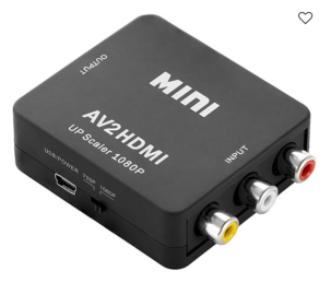 RCA to HDMI Converter 1080P AV Composite CVBS to HDMI Adapter w/ USB Video Audio Transform for Game Player DVD HDTV Projector Game Console Displayer