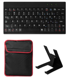 Tablet PC Sleeve Bag Case Stand For Tablet Under 10in w/ USB Mini Keyboard Two Layer Pockets