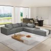Modern Upholstered Sectional Sofa Couch Set,Modular 132" L Shaped Sectional Living Room Sofa Set With 6 Pillows
