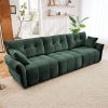 This 3 - Seater Sofa Set, With 2 Ottomans And Pillows, Has Solid Wood Frame, Textured Chenille Cover, High - Rebound Cushions,Ideal For Living Rooms