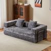 Floor Couch,Compression Sofa,Convertible Floor Sofa Bed-with Pillow Back Support Armrest,Comfy Futon Couch Lounge Sleeper Bed,Chenile fabric