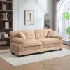 Two-seat Sectional Sofa Modular Deep Seat Sofa Couch Chenille Sofa Sleeper Comfy Upholstered Furniture for Living Room Apartment Studio Office-Khaki