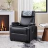 Recliner Chair, Classic and Traditional Manual Recliner Chair with Comfortable Arms and Back Single Sofa for Living Room, Black