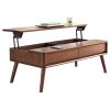Elevating Center Table Low Table 100% Solid Oak Wood Top Plate Desk Coffee Table Width 120 x Depth 65 x Height 45 cm Study Desk Work From Home Easy To