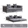 Floor Couch,Compression Sofa,Convertible Floor Sofa Bed-with Pillow Back Support Armrest,Comfy Futon Couch Lounge Sleeper Bed,Chenile fabric