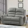 HOMCOM Modern 2 Seater Manual Reclining Sofa Loveseat Couch with Linen Fabric and Thick Sponge Padding for Living Room, Grey