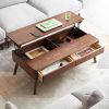 Elevating Center Table Low Table 100% Solid Oak Wood Top Plate Desk Coffee Table Width 120 x Depth 65 x Height 45 cm Study Desk Work From Home Easy To