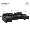 123*55"Modern U-shaped Sectional Sofa with Console,Cup Holders and USB Charger,6 Seat Upholstered Symmetrical Indoor Furniture