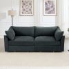 2 Seater Sofa With Pull out Storage Drawers Under Each Seat, Crescent-shaped Armrests And Wraparound , Suitable for Small Living Rooms, Chenille Gary