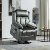 HOMCOM Power Lift Recliner Chair for Elderly, Electric Lift Chair with Massage and Heat, Remote Control, Gray