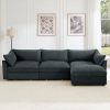 L-Shaped 3 Seater Sectional Sofa Couch,3-seat Sofa with 1 Movable Ottoman, t, Comfortable, Wide and Deep Seat, Chenille Gary