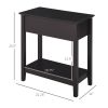 HOMCOM Dark Coffee End Side Table with Flip Top Storage Hinge Cabinet Bottom Shelf Sturdy Base for Living Room