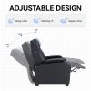 Recliner Chair, Classic and Traditional Manual Recliner Chair with Comfortable Arms and Back Single Sofa for Living Room, Black
