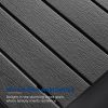 All-Weather Aluminum Outdoor Coffee Table, Modern Coffee Table for Outside, Rectangle Patio Coffee Table-Black