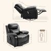 PU Leather Massage Recliner Chair, Swivel Massage Recliner with Remote Control, Footrest, Padded Seat for Living Room, Bedroom, Black