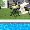18 Inch Square Patio Bistro Table with Rustproof Frame Patio Coffee Tables