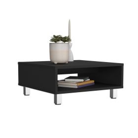 Chiniak Coffee Table, 1 shelf, 4 legs (Color: Black)