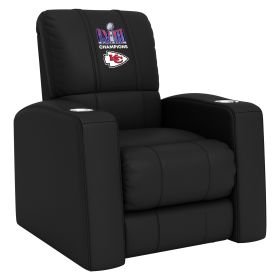 Kansas City Chiefs Super Bowl LVIII Champions Logo Relax Home Theater Recliner (Material: Commercial Grade Synthetic Leather)