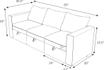 Livelylodge Modular 3-Seat Sofa with Wooden Frame and Pull-Out Bed,  Convertible Sectional Sofa for Living Room, Available in Black, White