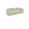 Livelylodge Modular 3-Seat Sofa with Wooden Frame and Pull-Out Bed,  Convertible Sectional Sofa for Living Room, Available in Black, White