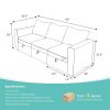 Livelylodge Modular 3-Seat Sofa with Wooden Frame and Pull-Out Bed,  Convertible Sectional Sofa for Living Room, Available in Black, White