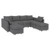 Livelylodge Modern L-Shaped Modular Sectional Sofa, Polyester Upholstery with Sturdy Wooden Frame, Comfortable Couch for Living Room or Office
