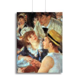 Lunch on the boat party detail by Renoir Canvas Print or Poster (Type: Standard Framed Canvas Print, size: Small (12" x 8"))