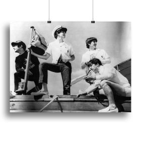 The Beatles on board a yacht Canvas Print or Poster (Type: Standard Framed Canvas Print, size: Medium (16" x 12"))