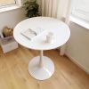31.5" White Round Dining Table, Tulip Table Kitchen Dining Table 2-4 People with MDF Table Top & Pedestal Base