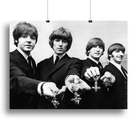 The Beatles with their MBEs Canvas Print or Poster (Type: Poster Print, size: 12" x 8" / 30cm x 20cm (approx))