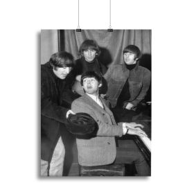 The Beatles gathered round a piano Canvas Print or Poster (Type: Poster Print, size: 16" x 12" / 42cm x 30cm (approx))