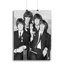 The Beatles sitting with their MBEs Canvas Print or Poster (Type: Standard Framed Canvas Print, size: 24" x 16" / 60cm x 40cm (approx))