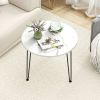 Round Coffee Table with Thickened Tabletop and Metal Tripod Legs