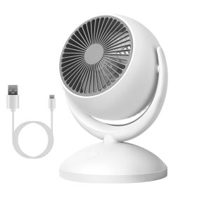 Air Circulator Desk Fan Portable Desktop Rechargeable Oscillating Fan with 4 Speeds 360 Degree Tilt Head Automatic Rotation Quiet 40dB Table Fan for H (size: 1.96 lb)